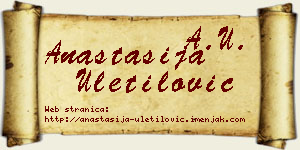 Anastasija Uletilović vizit kartica